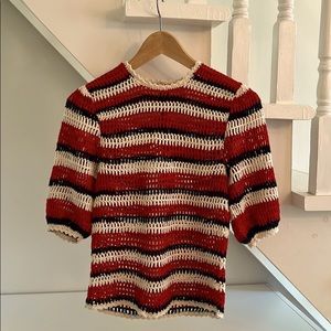 Ulla Johnson Amata Striped Crochet Top